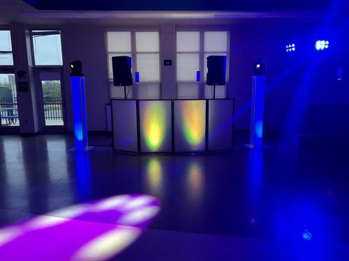 Stage with color lights at private event